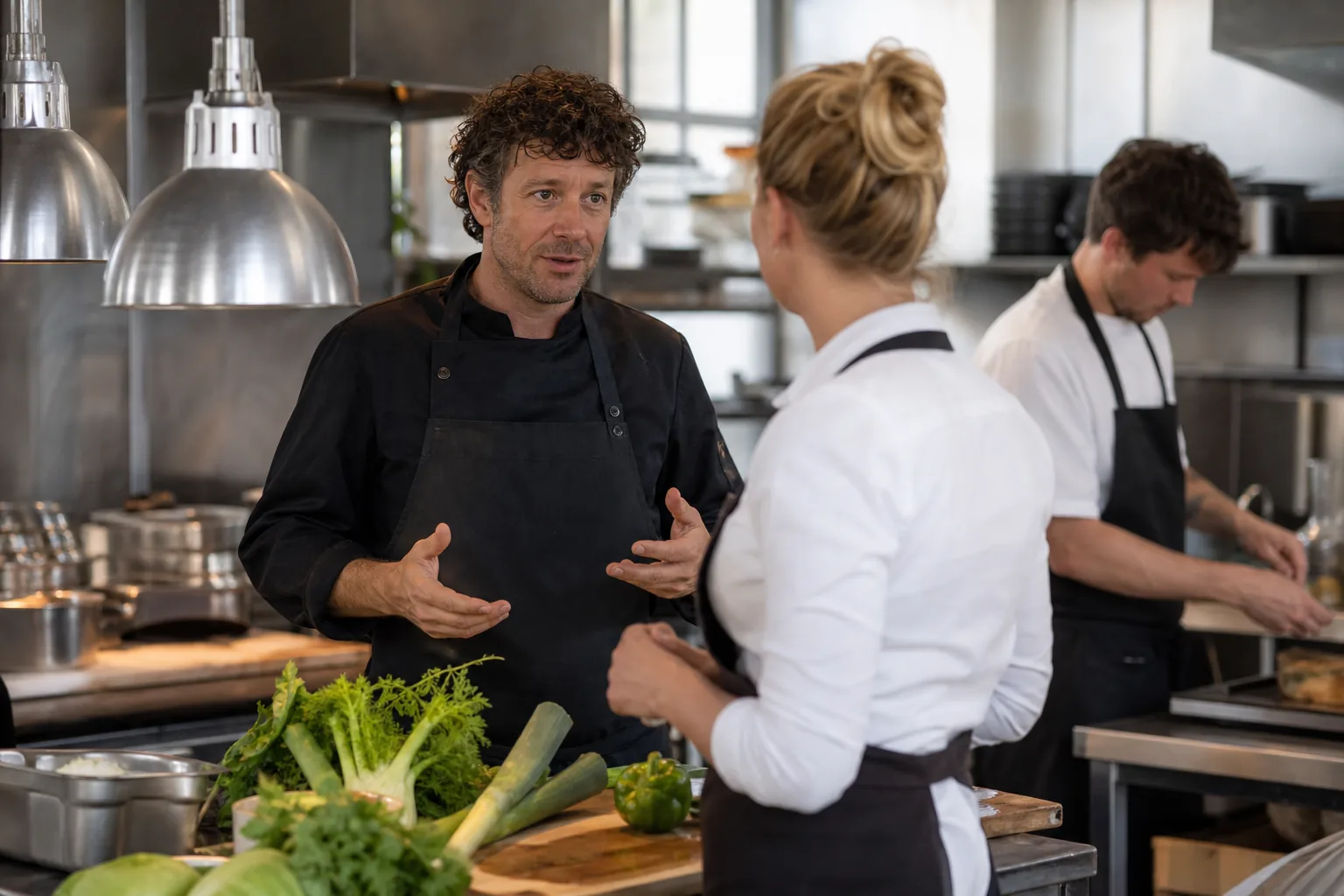 Werk in een Nederlandse horecakeuken. Beeld bij het artikel: Moet je allergeneninformatie in de keuken altijd schriftelijk vastleggen of mag het mondeling?